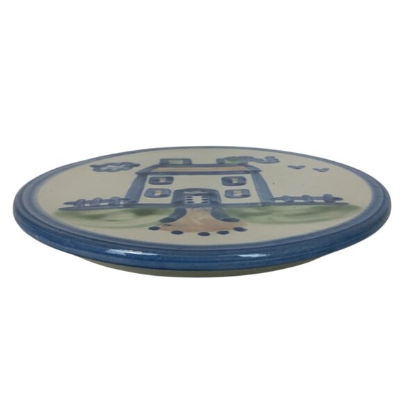 MA Hadley Hand Painted House Round Ceramic Trivet Wall Hanging - Picture 3 of 5